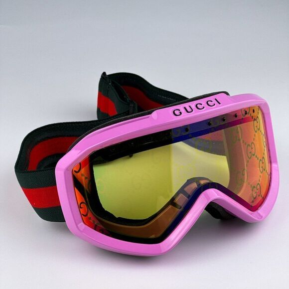 NEW Gucci GG1210S 004 Pink Yellow GG Infrared Logo ZEISS Ski Mask Unisex - Picture 1 of 13